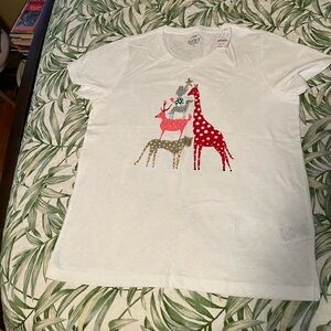 J.Crew Collector Tee, Animal Christmas Tree, NWT, Large